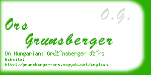 ors grunsberger business card